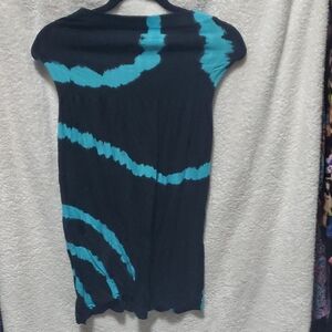 Stylish Black and Blue Midi Dress